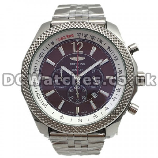 48.8 MM Steel Cases Breitling Bentley Motors Copy Watches UK With Coffee Dials Online