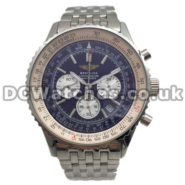 Functional Steel Bezels Male Replica Breitling Navitimer Watches With Black Dials UK Sale