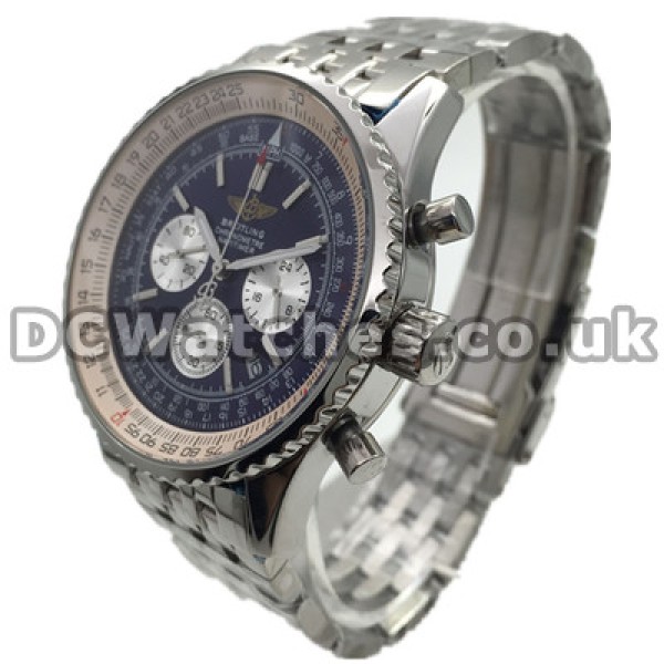 Functional Steel Bezels Male Replica Breitling Navitimer Watches With Black Dials UK Sale