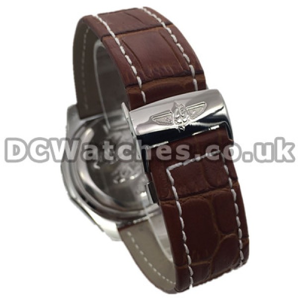 Brown Leather Straps UK Breitling Bentley Brown Dials Replica Watches For Men Online
