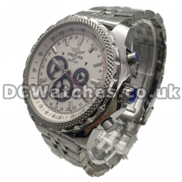 New Swiss White Dials Breitling Bentley GT Replica Watches For Men With Quartz Movement