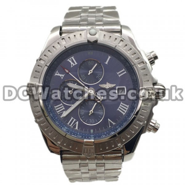 Popular Sale Blue Dials Roman Numerals Breitling Chronomat Evolution Fake Watches For UK