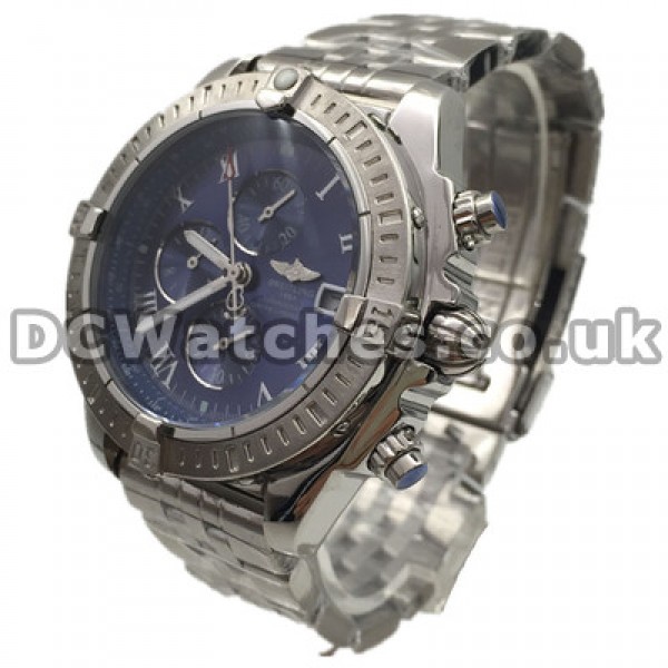 Popular Sale Blue Dials Roman Numerals Breitling Chronomat Evolution Fake Watches For UK