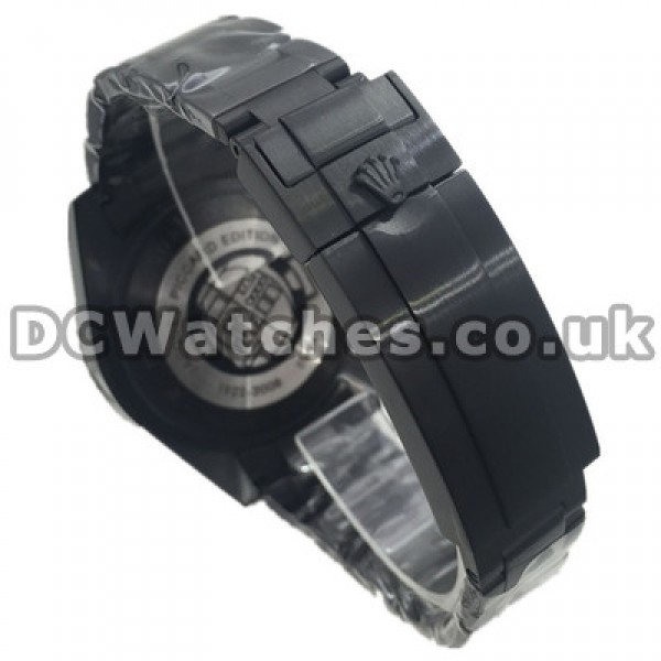 Automatic UK Black Ceramic Bezels Rolex Deepsea Replica Watches With Blue & Black Dials