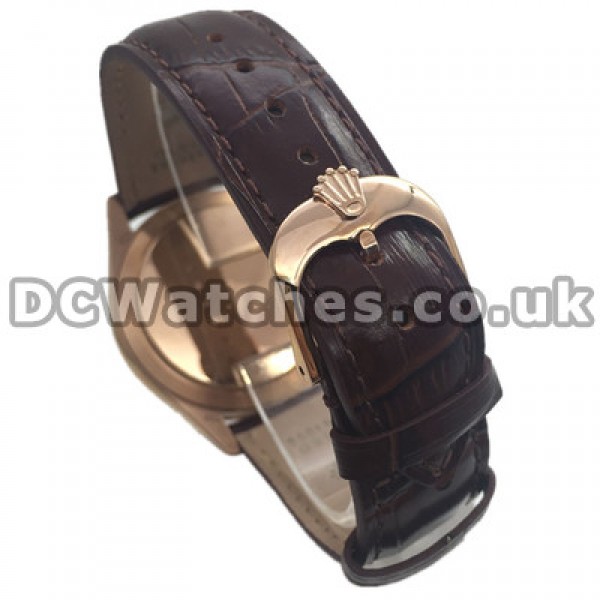 Classic Rolex Cellini White Dials Replica Watches For Men With Rose Gold Cases UK Sale