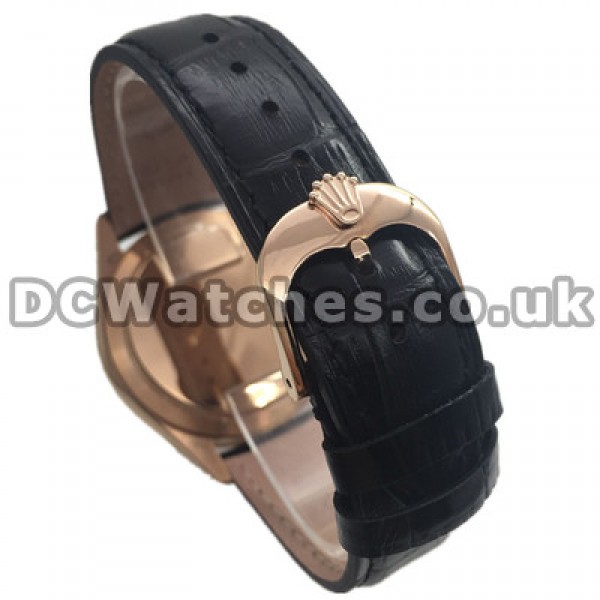 Valuable Swiss Black Dials Rolex Cellini Fake Watches With 39MM Rose Gold Cases UK