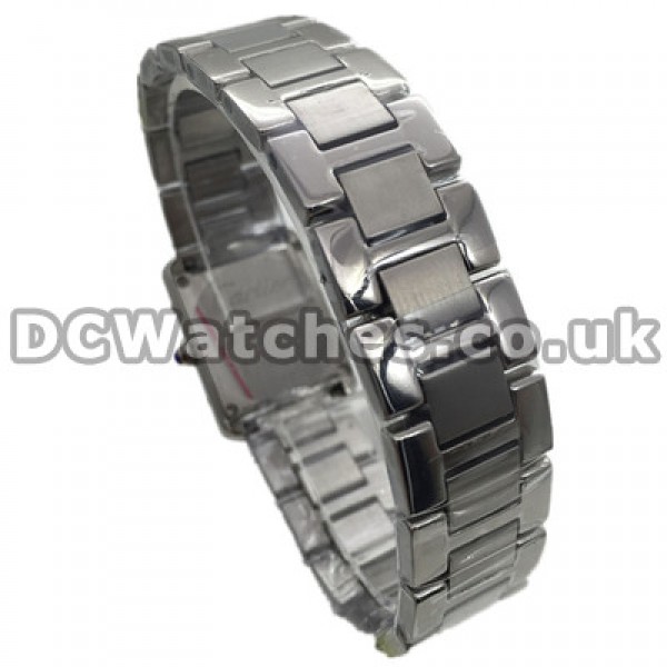 Female 22MM Cartier Tank Francaise Quartz Replica Watches UK With White Roman Numerals Dials