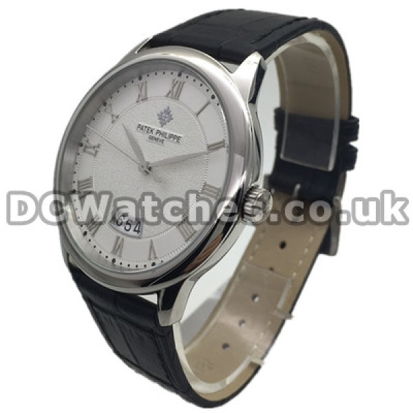 Roman Numerals UK Patek Philippe Calatrava Replica Watches With White Dials