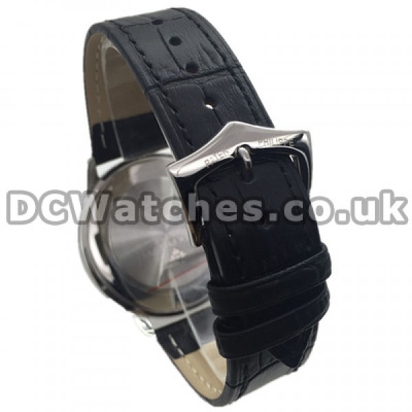 New Male Black Dials Patek Philippe Calatrava Copy Watches With Silver Roman Numerals UK