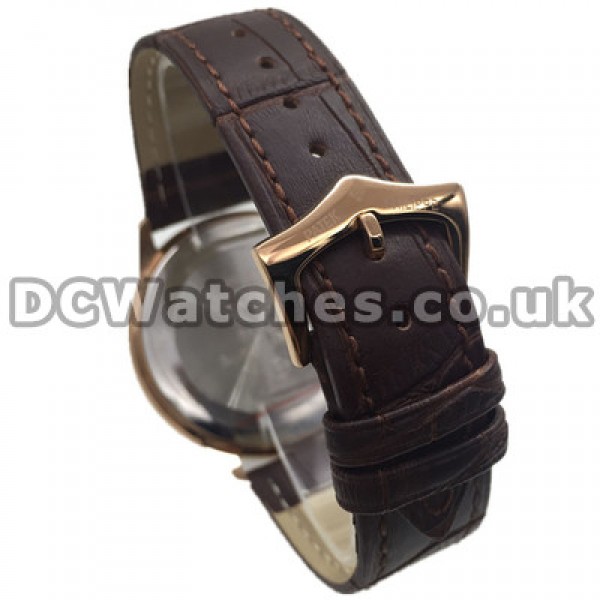 43MM UK Rose Gold Steel Cases Patek Philippe Calatrava Replica Watches With White Dials