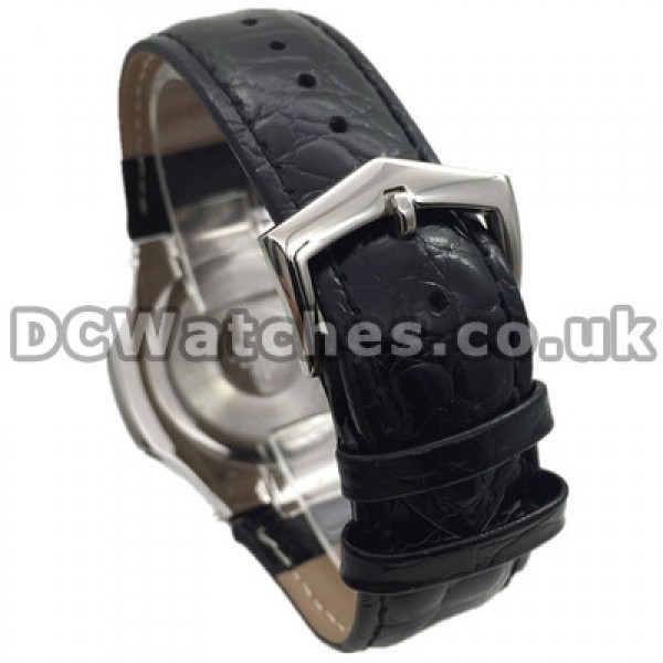 Black Leather Straps Swiss Patek Philippe Nautilus Copy Watches With 40MM Quartz Movements