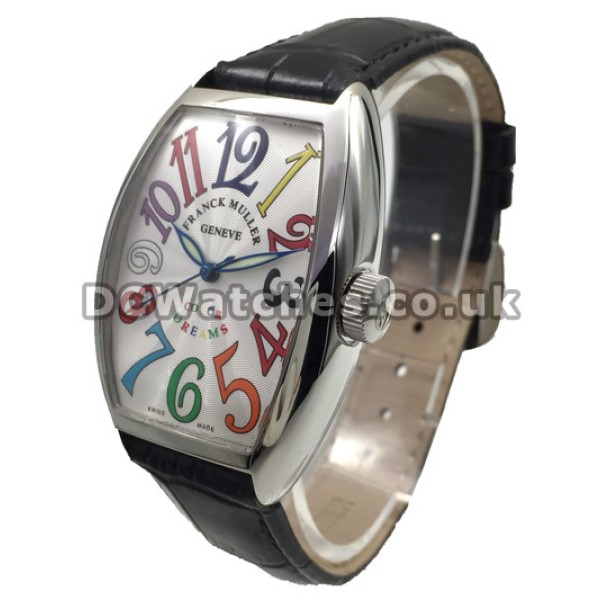 Classic White Dials Steel Cases Franck Muller Crazy Hours Fake Watches For UK