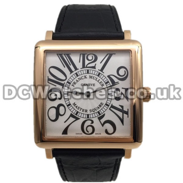 Popular Black Arabic Numerals UK Franck Muller Master Square Replica Watches With White Dials
