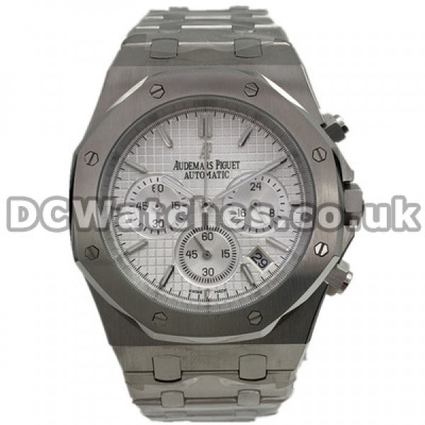 Popular UK Quartz Audemars Piguet Royal Oak Replica Watches 44MM With White Dials