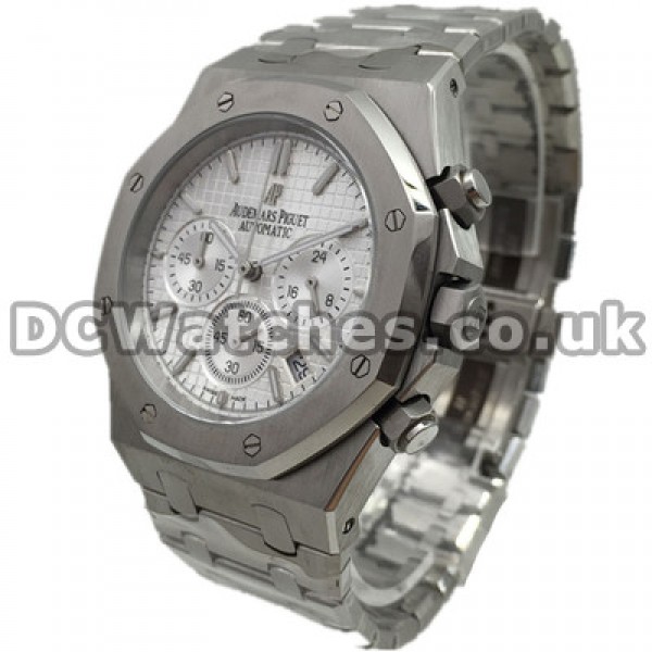 Popular UK Quartz Audemars Piguet Royal Oak Replica Watches 44MM With White Dials
