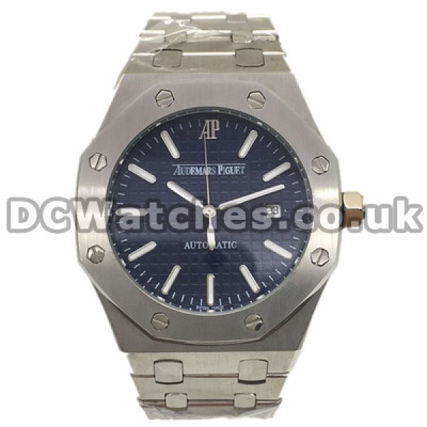 Distinctive Blue Dials Male Sale Audemars Piguet Royal Oak Fake Watches With Steel Cases