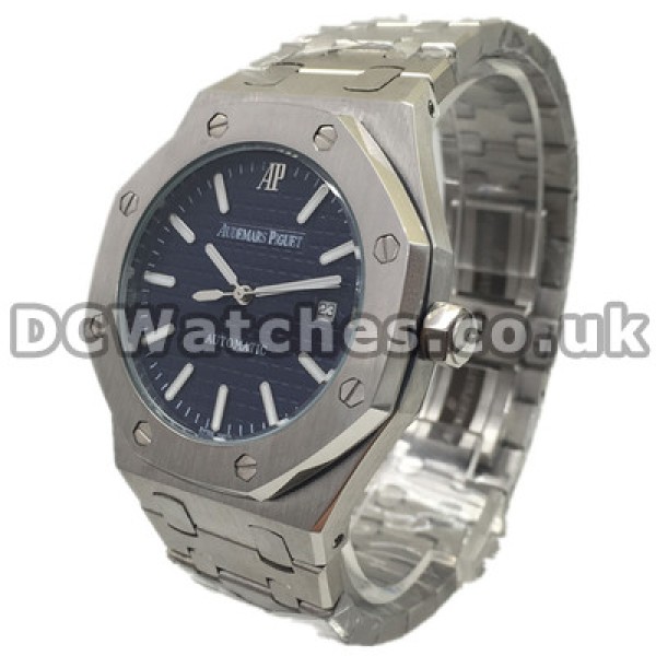 Distinctive Blue Dials Male Sale Audemars Piguet Royal Oak Fake Watches With Steel Cases