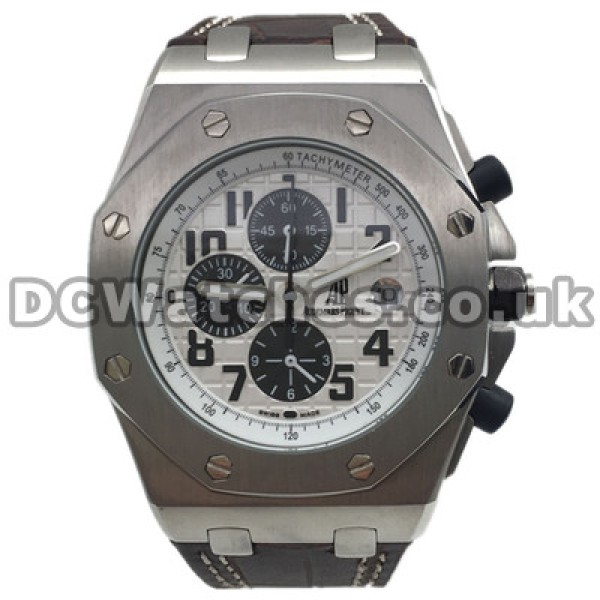 Classic White Dials Swiss Audemars Piguet Royal Oak Offshore Fake Watches With Black Sub-dials UK