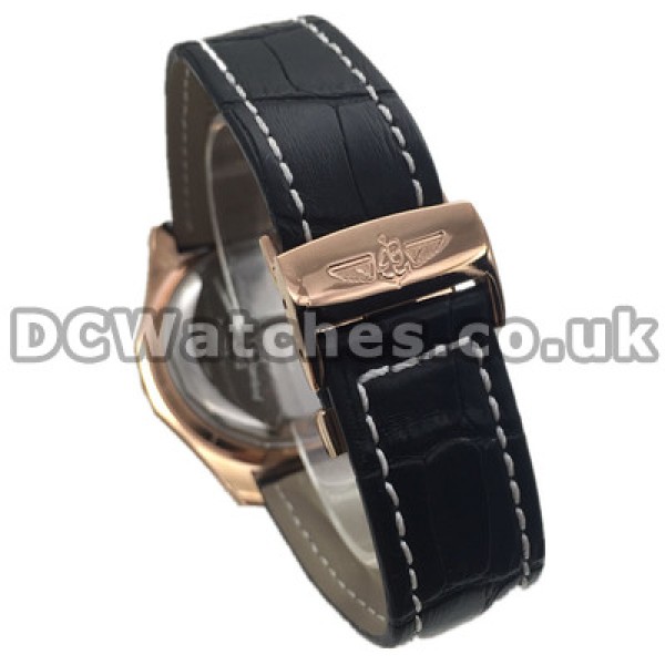 Swiss Luxury Black Dials Breitling Bentley Copy Watches With Rose Gold & Steel Cases For UK