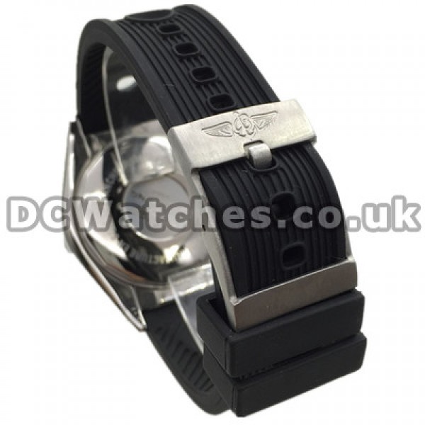 Modern White Dials Quartz Movements Breitling Chronomat Evolution Fake Watches With Black Rubber Straps