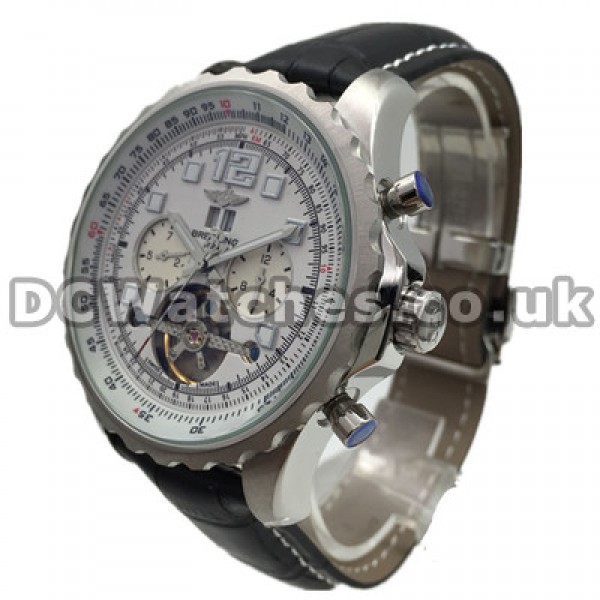 High-tech UK Black Straps 44MM Breitling Aerospace Copy Watches With Steel Cases