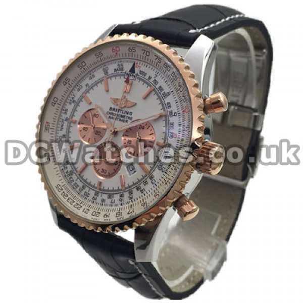 Rose Gold Sub-Dials 46MM Breitling Navitimer Replica Watches For Men With Rose Gold & Steel Cases