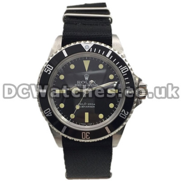 Elegant Black Nylon Straps Swiss Rolex Restoring Ancient Ways Copy Watches With Steel Cases