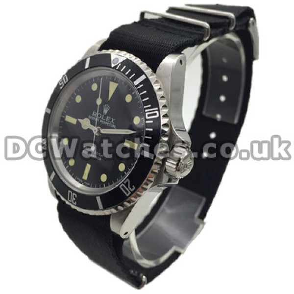 Elegant Black Nylon Straps Swiss Rolex Restoring Ancient Ways Copy Watches With Steel Cases