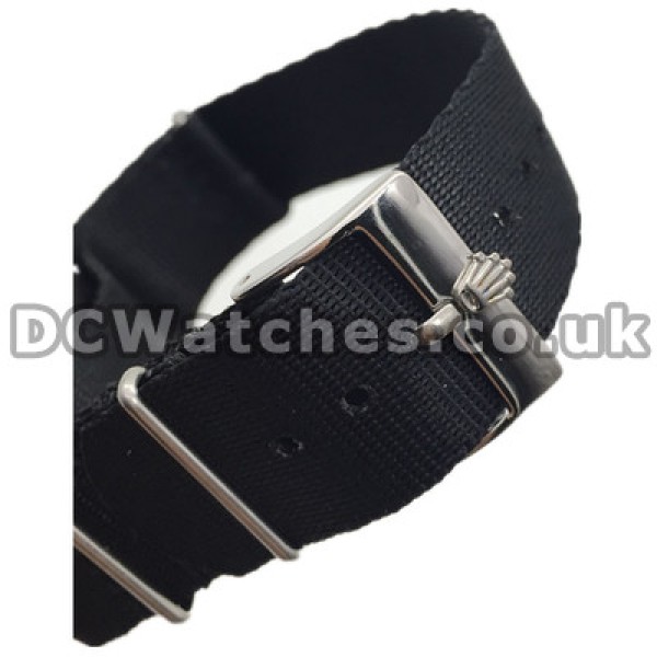 Elegant Black Nylon Straps Swiss Rolex Restoring Ancient Ways Copy Watches With Steel Cases