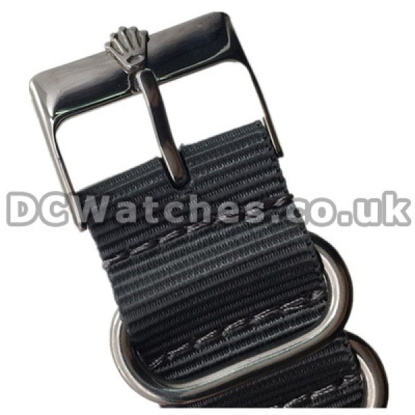 Elegant Black Nylon Straps Swiss Rolex Restoring Ancient Ways Copy Watches With Steel Cases