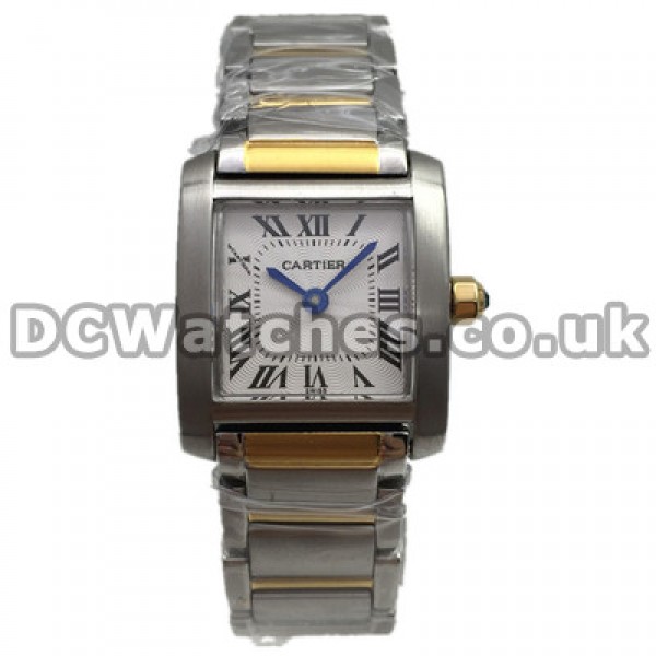 Female Swiss Cartier Tank Francaise Replica Watches With Popular Yellow Gold & Steel Cases