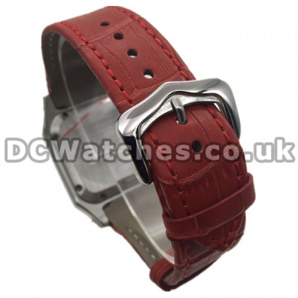 Pretty Steel Cases Swiss Cartier Santos 100 Fake Watches With White Dials 33MM