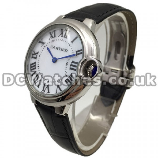 Popular Sale Swiss Ballon Bleu De Cartier Copy Watches 36MM With Steel Cases And Silver Dials