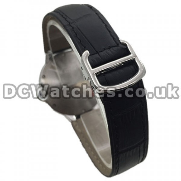Shiny Diamond Bezels And White Gold Cases Ballon Bleu De Cartier Replica Watches With Blue Hands