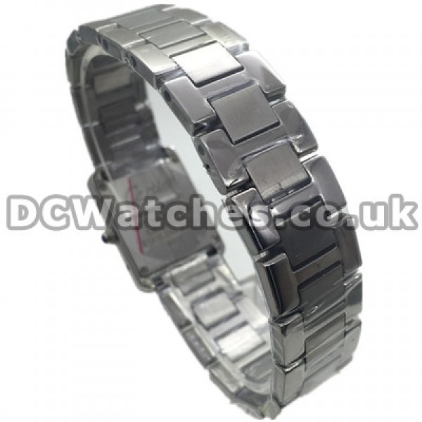 Female Popular Swiss Silver Dials Cartier Tank Francaise Copy Watches With White Gold Bracelets