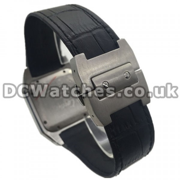 Sturdy White Roman Numerals Cartier Santos 100 Replica Watches With Black Dials Sale