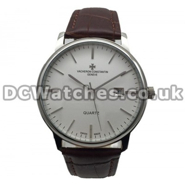 Simple White Dials 38MM Vacheron Constantin Patrimony Fake Watches With Quartz Movements