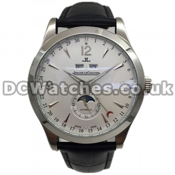 Male Black Straps 41MM Jaeger-LeCoultre MASTER ULTRA THIN Fake Watches With Arabic Numerals