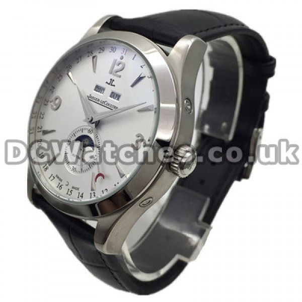 Male Black Straps 41MM Jaeger-LeCoultre MASTER ULTRA THIN Fake Watches With Arabic Numerals