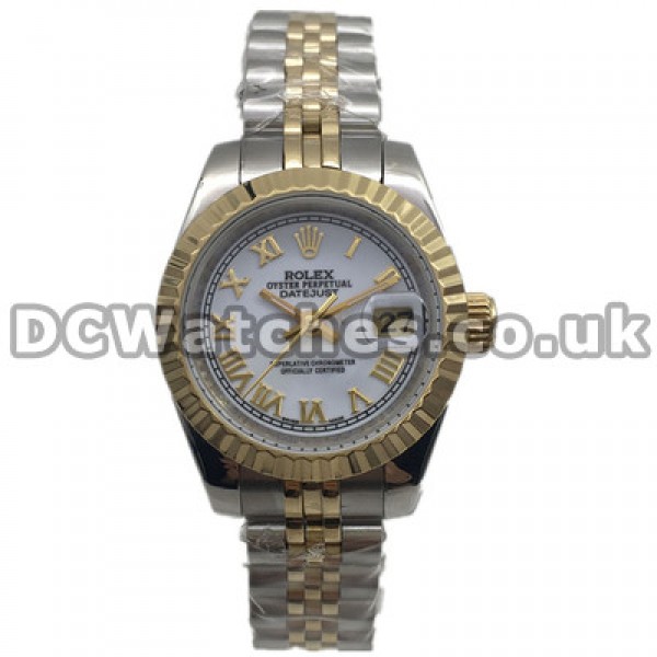 Fashionable Steel & Yellow Gold Cases And Bracelets Rolex Lady Oyster Perpetual Replica Watches UK