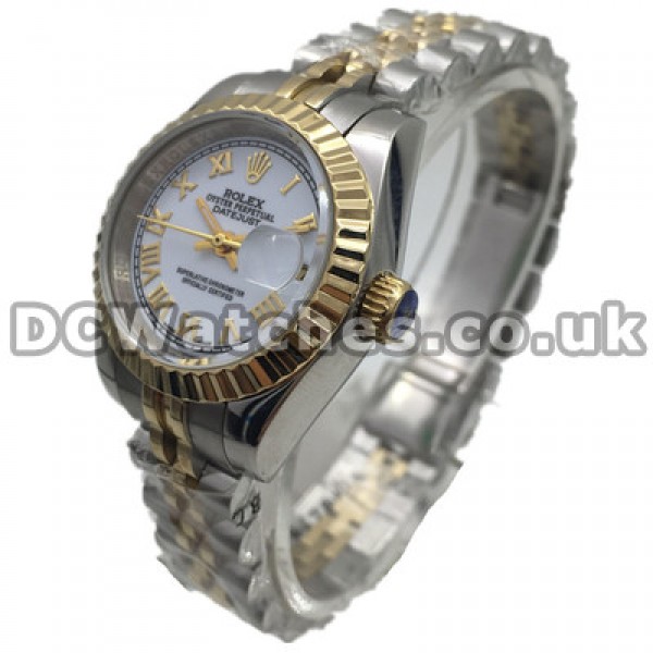 Fashionable Steel & Yellow Gold Cases And Bracelets Rolex Lady Oyster Perpetual Replica Watches UK
