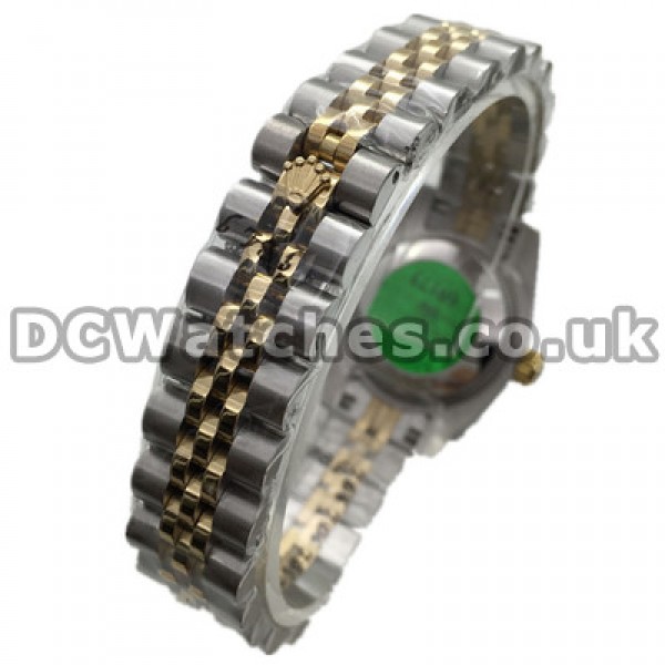 Pretty Steel & Yellow Gold Cases Rolex Lady Oyster Perpetual Copy Watches With Grey Dials Online