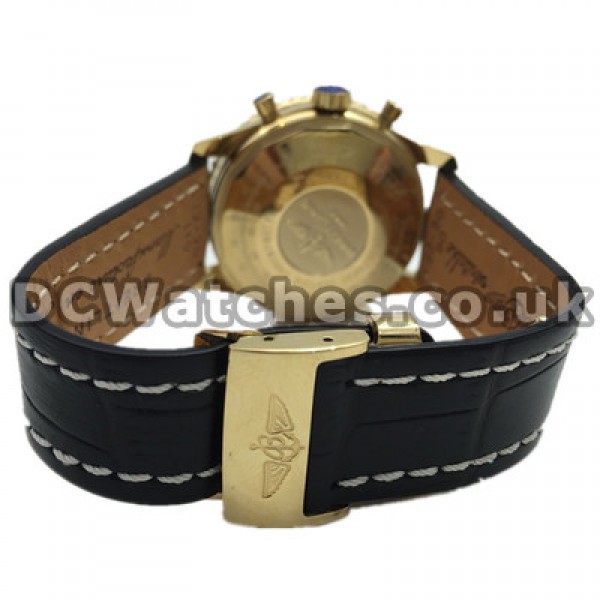 Popular Black Crocodile Straps Breitling Navitimer Fake Watches With Black Dials Sale