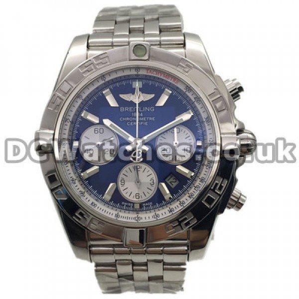 Novel Blue Dials 44MM Breitling Avenger Fake Watches With Steel Bracelets For Men