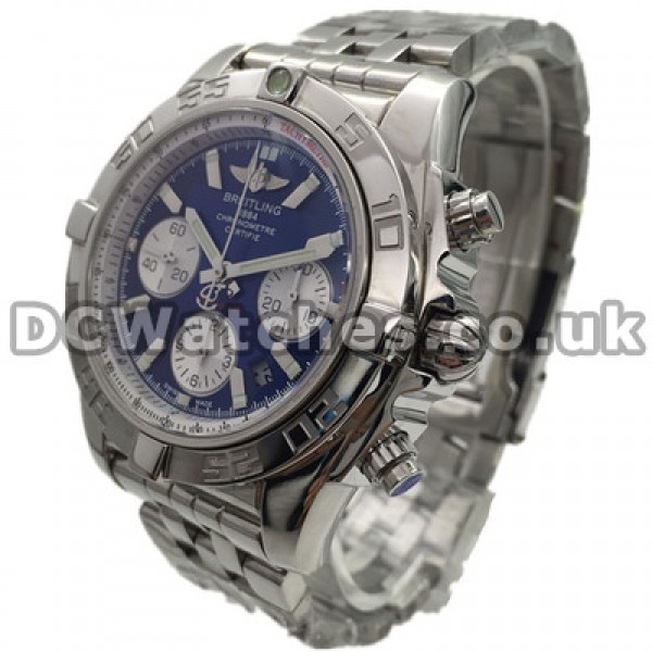 Novel Blue Dials 44MM Breitling Avenger Fake Watches With Steel Bracelets For Men