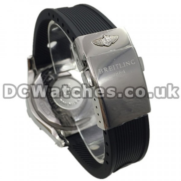 Smooth Black Straps 49MM Breitling Avenger Replica Watches With White Dials And Steel Cases