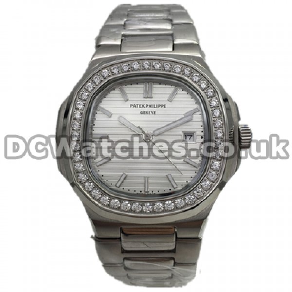 Steady Quartz Movements Patek Philippe Nautilus Copy Watches With White Dials Sale