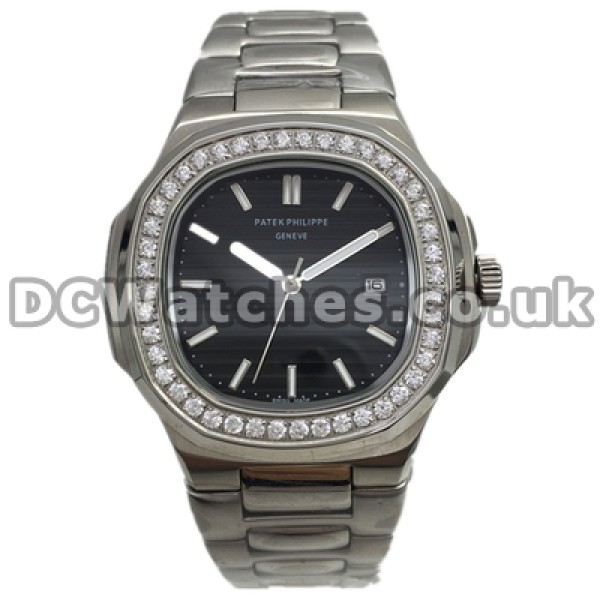 Fashionable Black Dials Male Patek Philippe Nautilus Replica Watches With 41MM Steel Cases