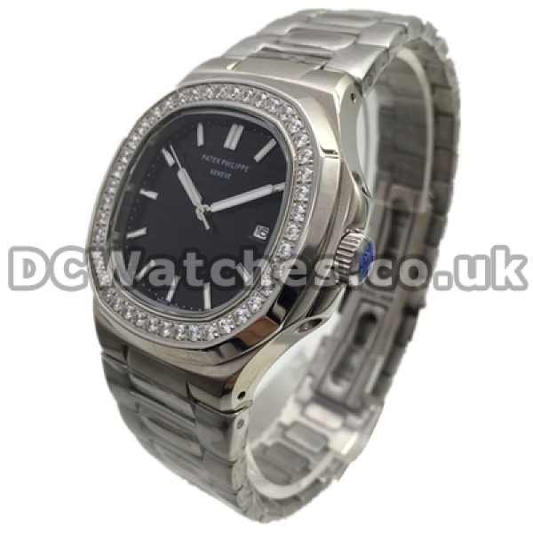 Fashionable Black Dials Male Patek Philippe Nautilus Replica Watches With 41MM Steel Cases