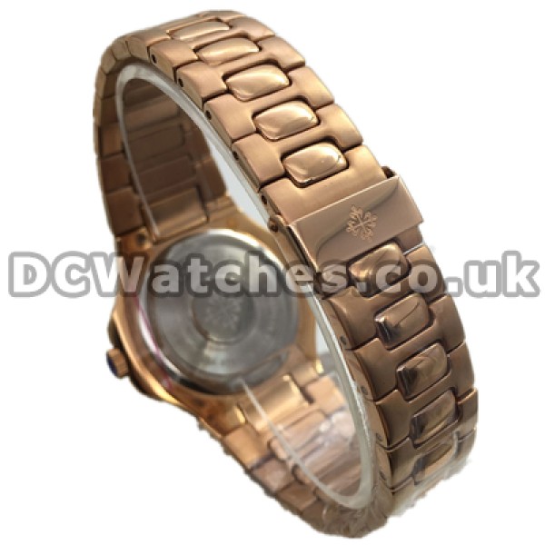 Novel Rose Gold Cases With Augers Patek Philippe Nautilus Fake Watches With Blue Dials